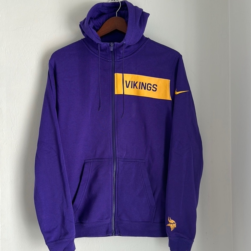 NIKE NFL MINNESOTA VIKINGS PURPLE  ZIP UP SWEATSHIRT MENS MEDIUM